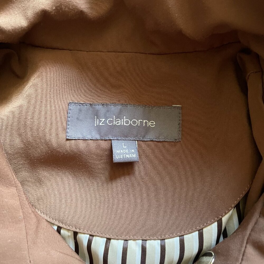 Liz Claiborne Vintage Brown Utility Jacket Women's Large - Collared - Picture 4 of 15